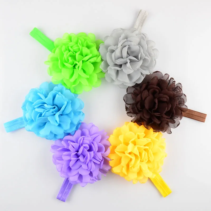 8 шт./лот 19 видов цветов детские повязки на голову большой ободок розовый головной