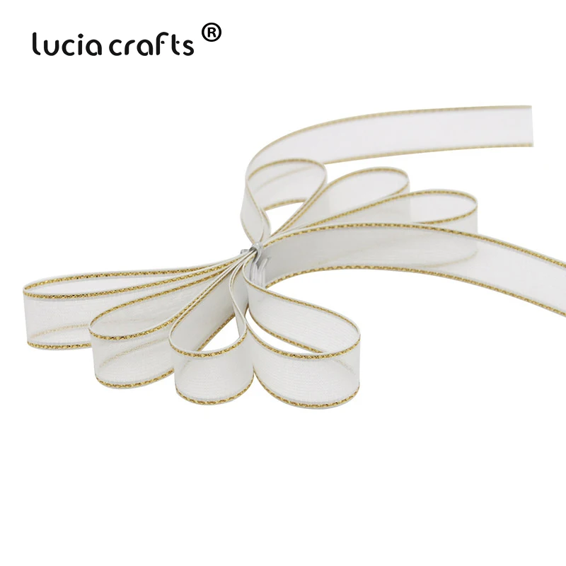C9 Grey 5yards Lucia crafts 5 ярдов/10 ярдов 15 мм ленты из органзы для свадебного домашнего декора DIY Швейные упаковочные материалы аксессуары P0101 - Цвет: C9 Grey 5yards