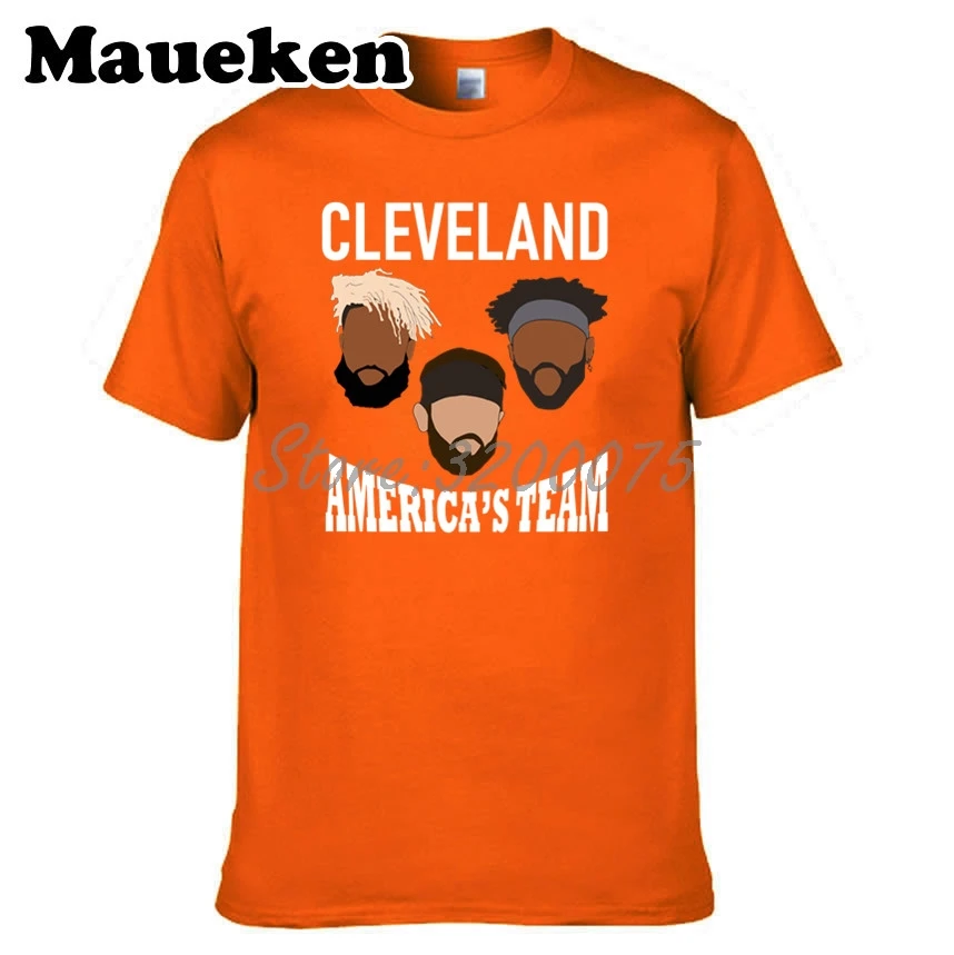Мужская футболка с круглым вырезом Baker Mayfield 6 Odell Beckham Jr. 13 Jarvis Landry 80 Cleveland
