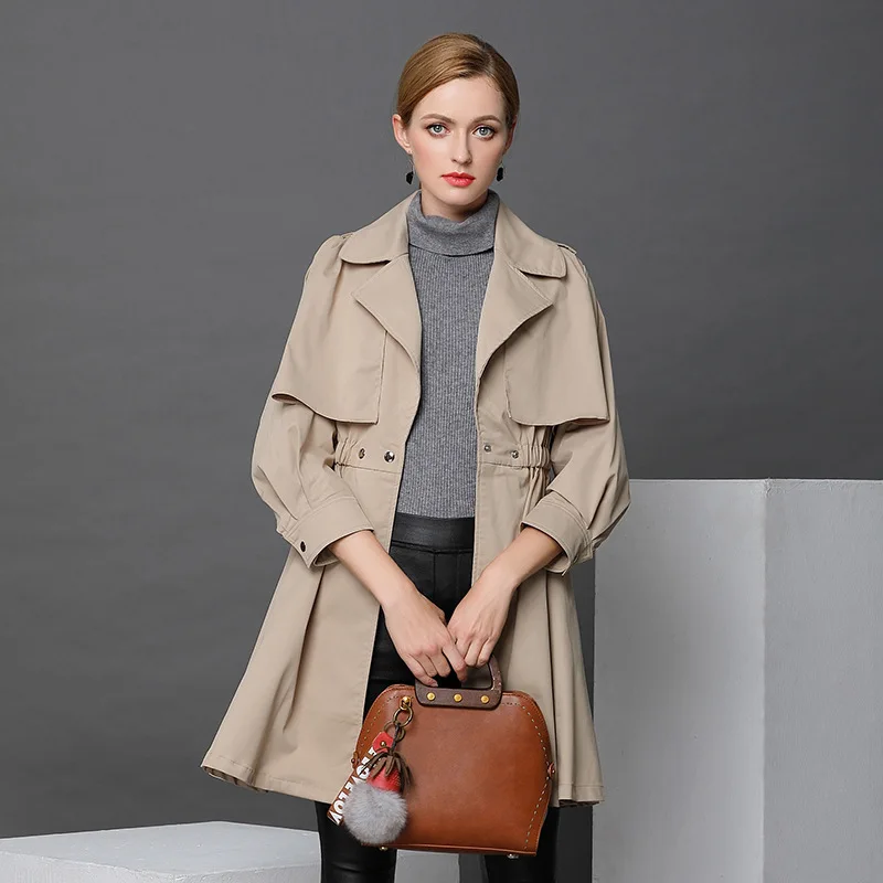 

2018 Spring New Office Lady Slim Trench Coat England Style Women's Fashion Elegant Windbreakers Female Career Coat Outerwears