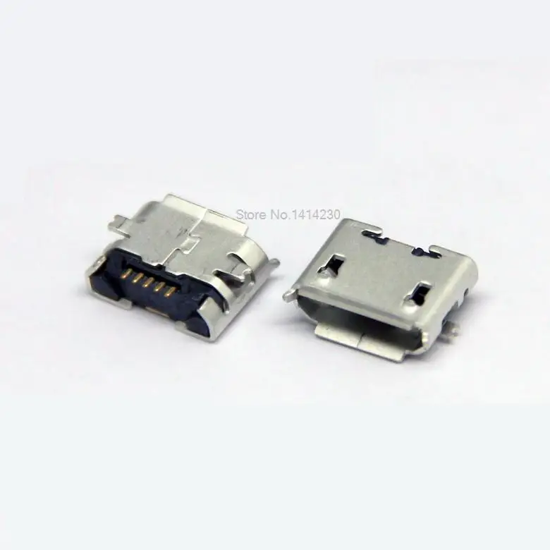 100 шт. Micro usb type B Женский 5Pin разъем SMT Jack Порт разъемов печатной платы 5 контактов Micro USB разъем хвост разъем для зарядки