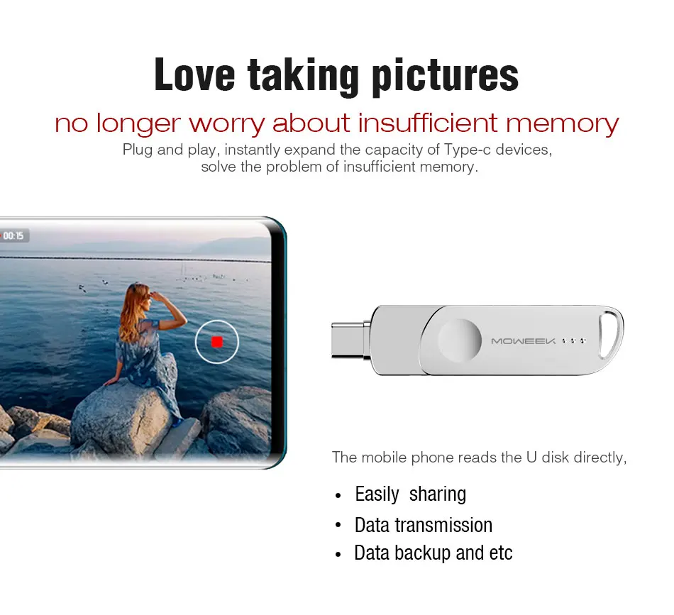 USB флеш-накопитель Moweek type C, 128 ГБ, 64 ГБ, OTG, usb флешка, 32 ГБ, 16 ГБ, 8 ГБ, cle, USB 3,0, флеш-накопитель, высокоскоростной USB C, флеш-накопитель