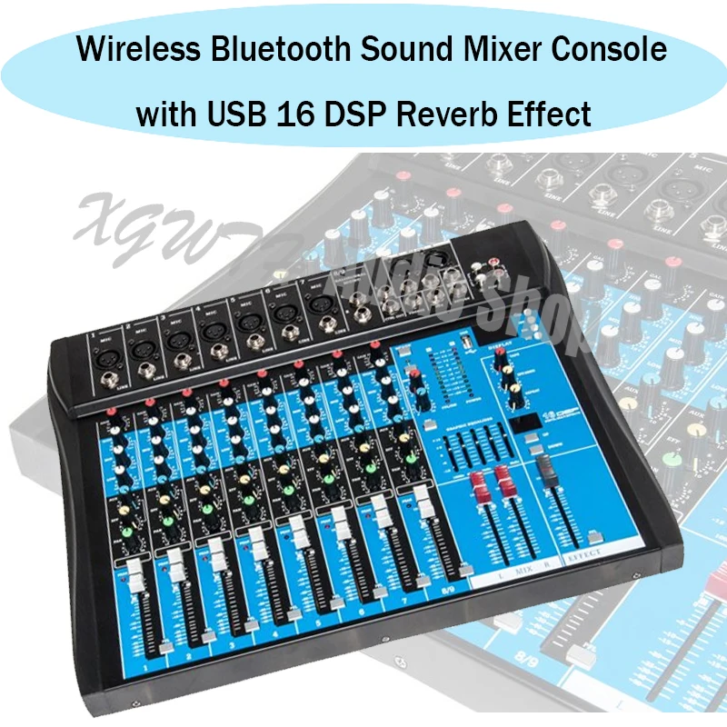 8 каналов Bluetooth DJ миксер 16 DSP эффекты звук микшерная консоль для аудио звукозаписи