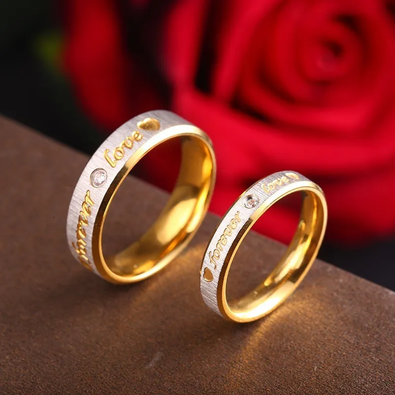 Мужское и женское кольцо из нержавеющей стали|jewelry lots|wholesale jewelry lotsforever love |