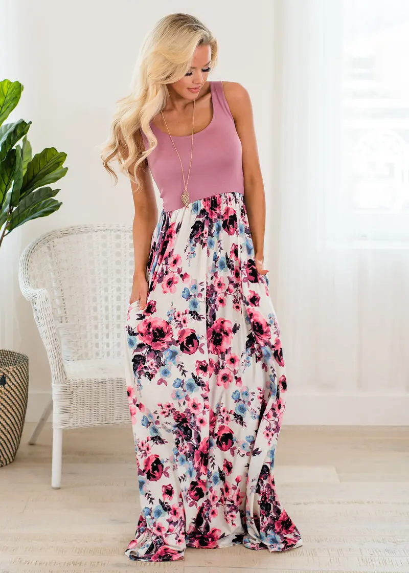 

New fashion pretty girl and women dress boutique mom and me long dress for summer