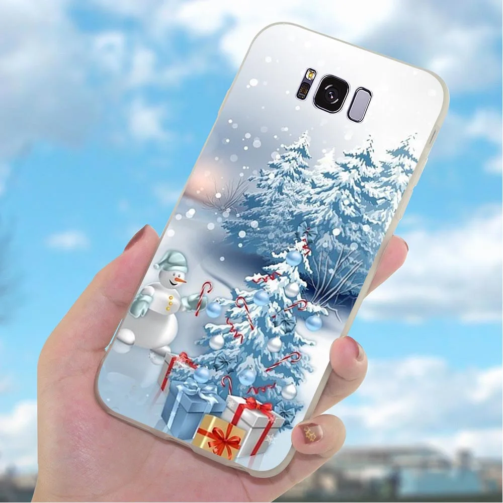 Мягкий ТПУ Рождественский чехол для телефона из Galaxy Samsung S10 Plus S7 Edge M10 M20 M30 S6 S8 S9 S10e
