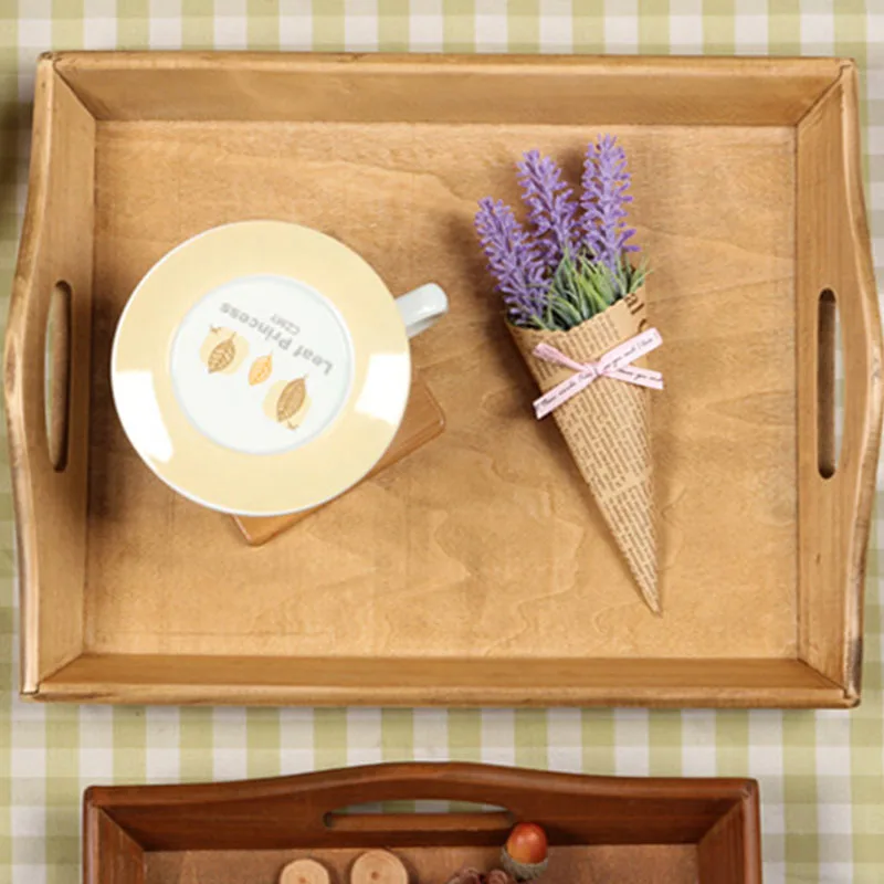 Nordic Contracted Wooden Receive Tray Single Layer Creative Rectangle Fruit Household Arrange Article For Daily Use | Дом и сад