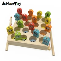 jaheertoy wooden blocks fishing game toys for children digital cognition parent child interaction game early childhood education