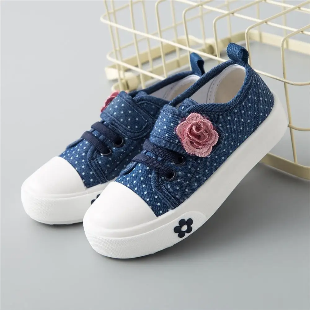 Детские парусиновые кроссовки детская обувь с принтом в горошек Тканевая