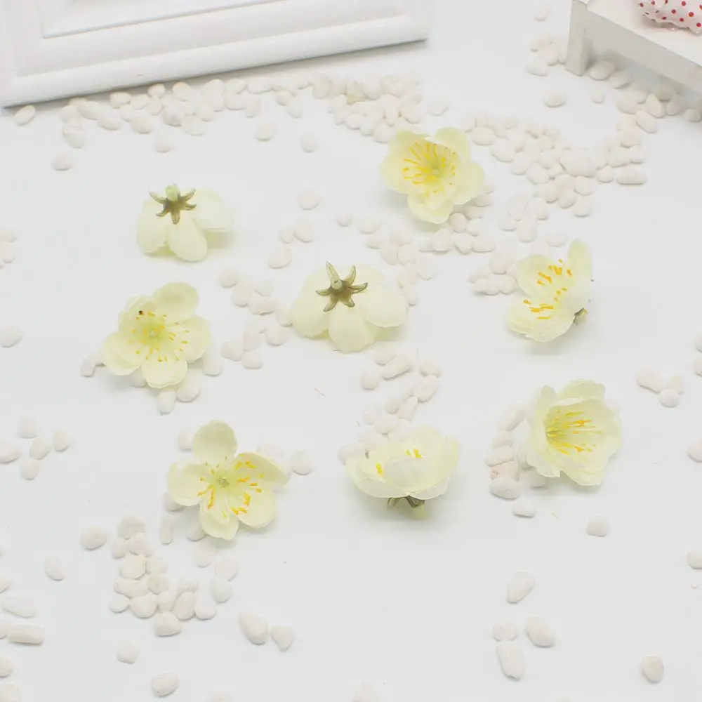 10 шт. мини вишневая ткань цветок сливы искусственный Детский Шелковый букет