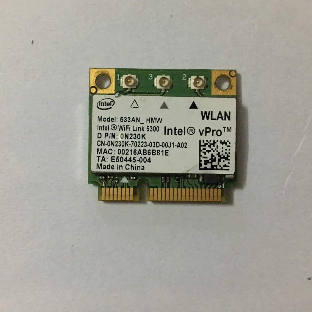 SSEA Intel Wi-Fi Link 5300AGN, PCI-E 450 / 533AN_HMW 802.11a/b/g/n 2, 4/5, 0