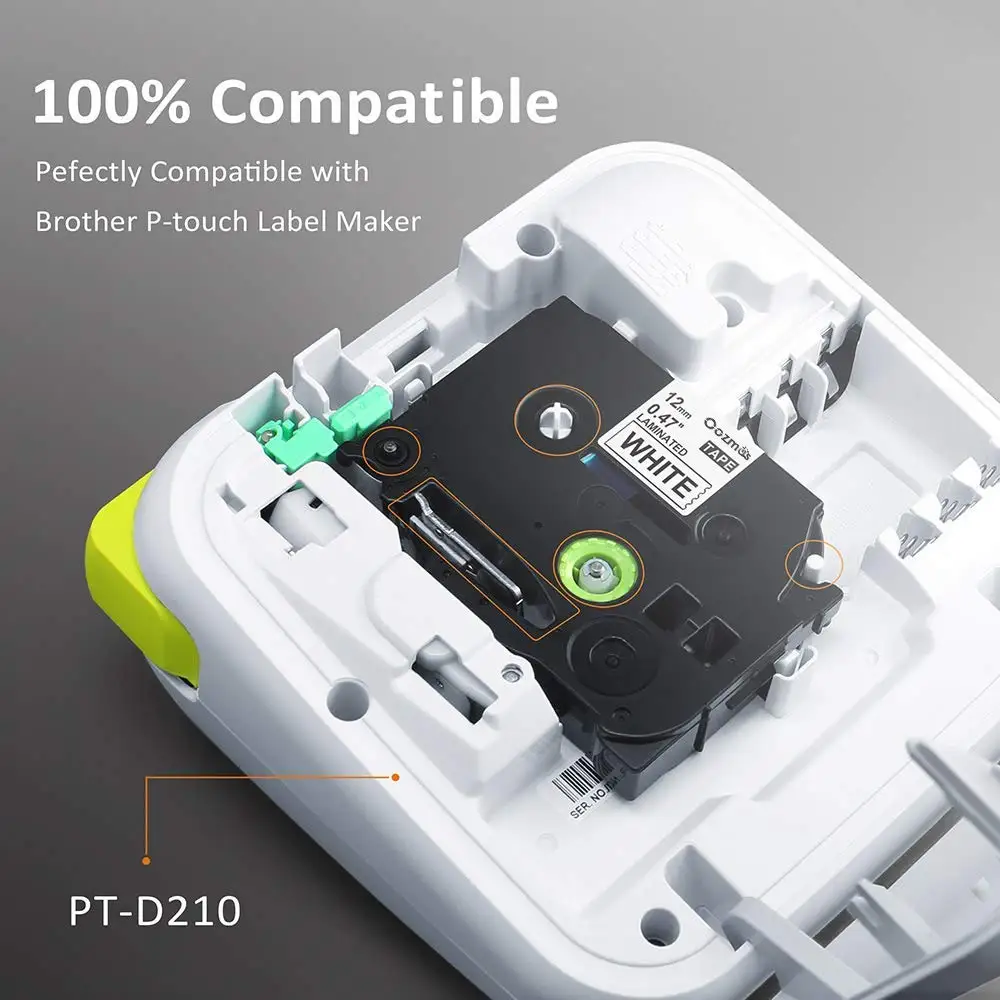 Oozmas 2 упаковки этикеток лента P Touch Совместимость для Brother TZ 231 TZe231 tze tz231 12 мм * 8 м