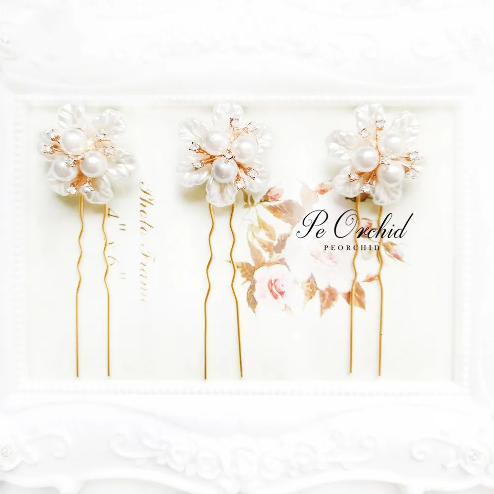 Перламутровая Шпилька с жемчугом для женщин золотые свадебные аксессуары волос