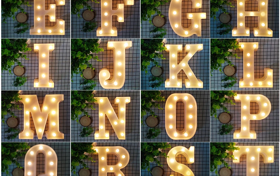 Настольный светильник 3D светодиодный ночник Настенный светильник A-Z буквенным символом алфавита украшение в помещении Рождественский знак шатра романтический дисплей
