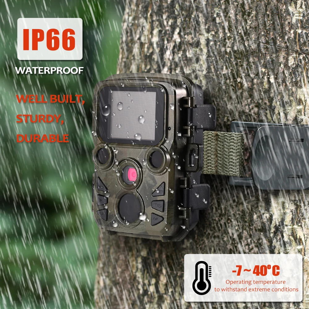 

Mini Trail Camera H501 12MP 1080P Hunting Game Camera Trap 0.45s Motion Wildlife Camera