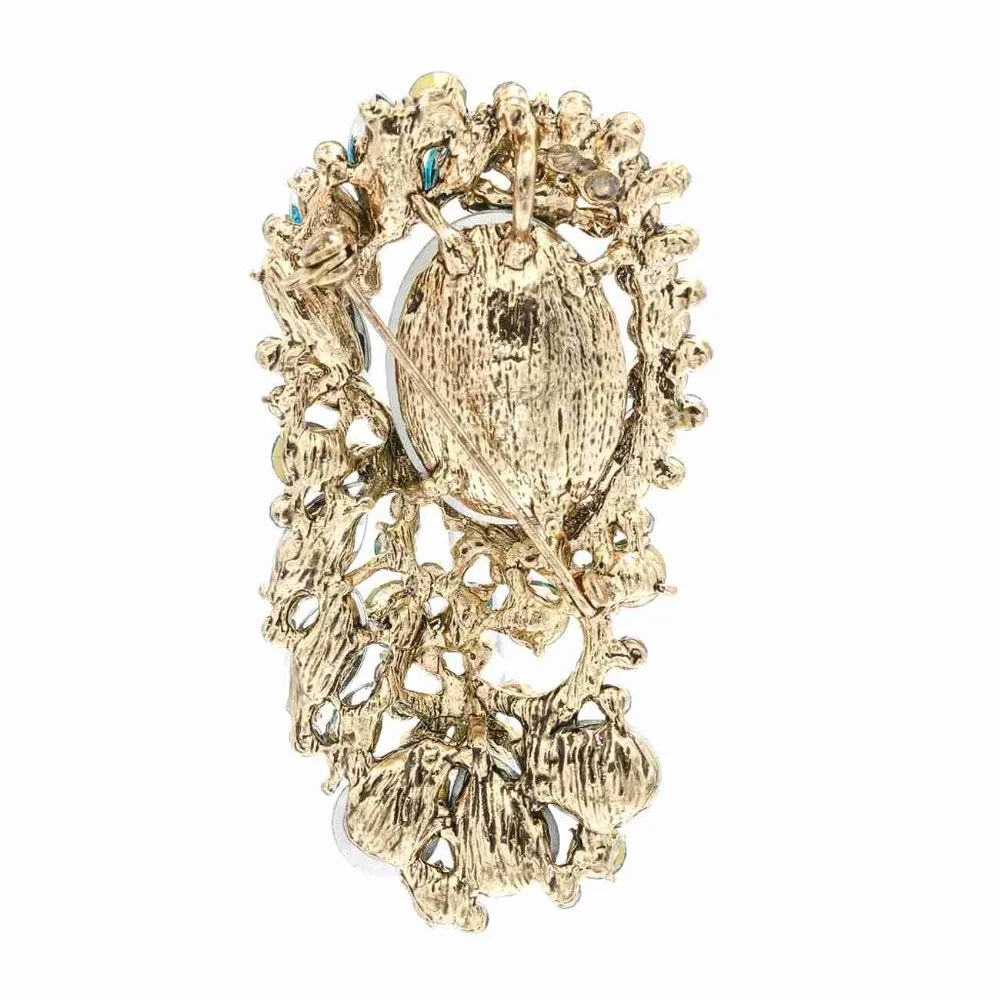 Стразы кристаллы овальные капли трендовый фиолетовый цветок брошка брошь