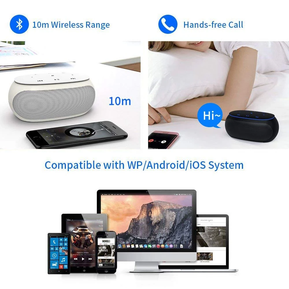 Мини bluetooth колонки портативный беспроводной сабвуфер с сенсорным экраном Hi Fi