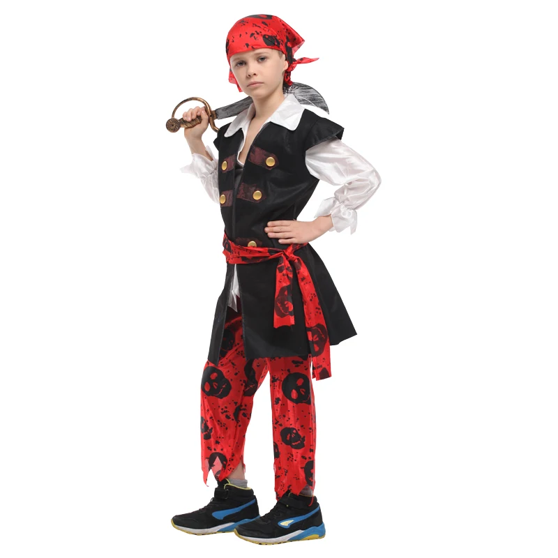 Kids Child Little Skullduggery Pirate Buccaneer Costumes for Boys Halloween Purim Carnival Masquerade Mardi Gras Party Outfit |