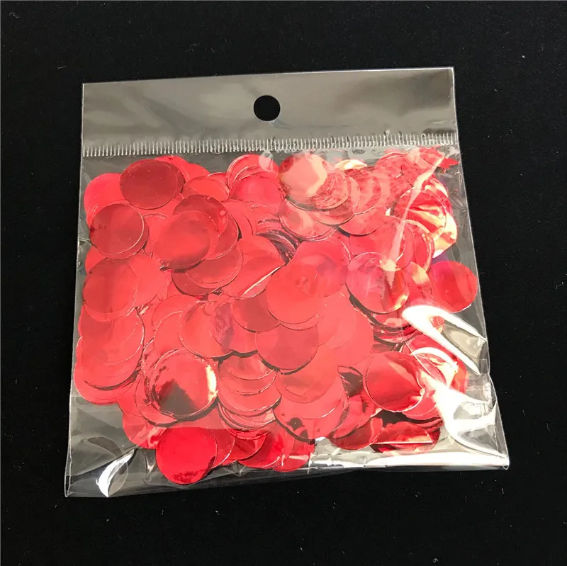 1.5cm red 1 пакет 15 г Круглый разбрызгивает конфетти из фольги розовое золото серебро розовое конфетти Событие Свадьба День Рождения Вечеринка стол прозрачный шар Декор - Цвет: 1.5cm red