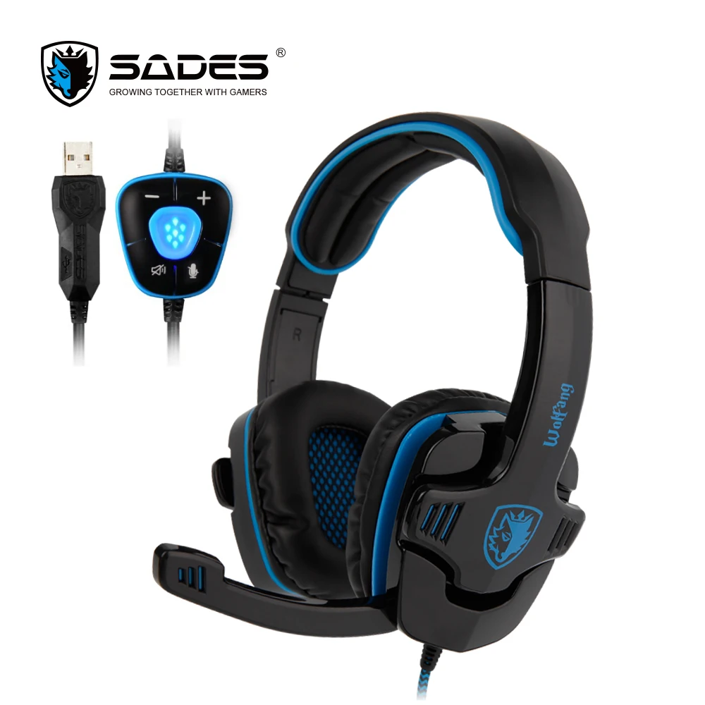 SADES WOLFANG игровая гарнитура USB Gamer наушники Виртуальный 7 1 объемный звук для