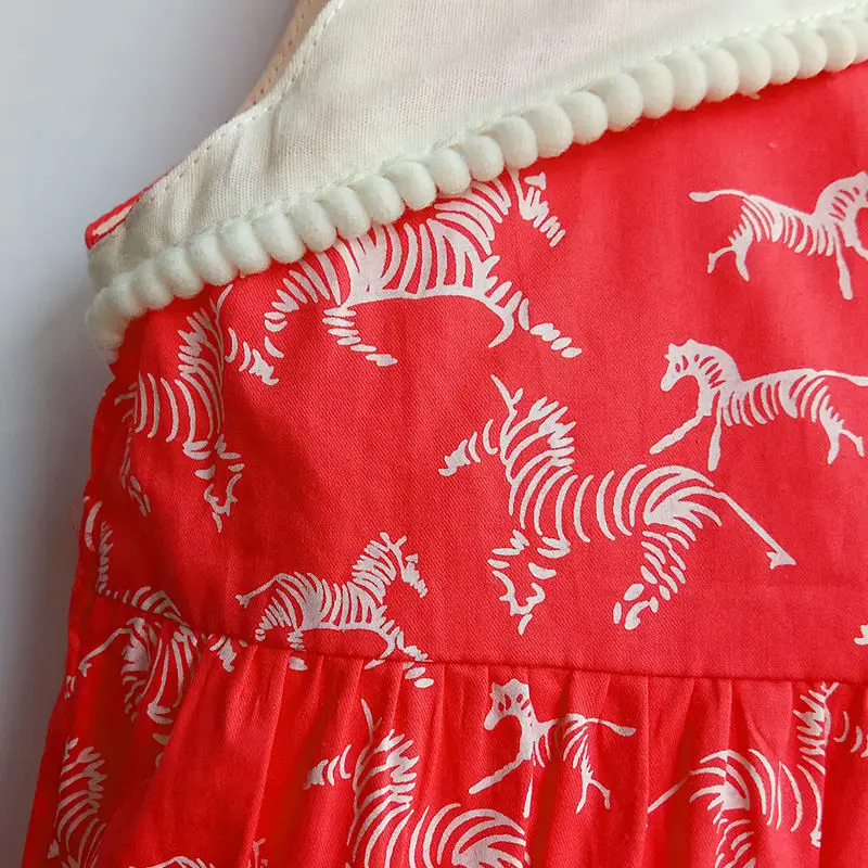 Girl print dress with a zebra children's cotton Suspender Cute girl Summer Floral Toddler kids Sleeveless Dress | Детская одежда и