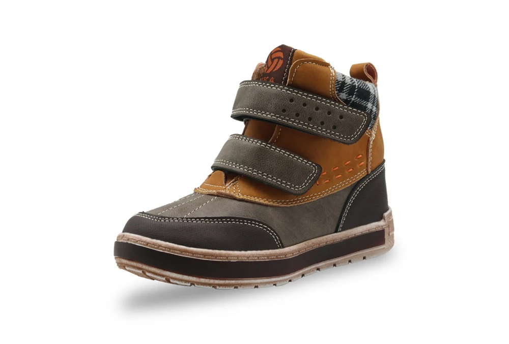 Apakowa Autumn Spring Toddler Boys Martin Boots PU Leather Ankle Boots Flat Sneakers for Boy with zip Little Kids Shoes Footwear