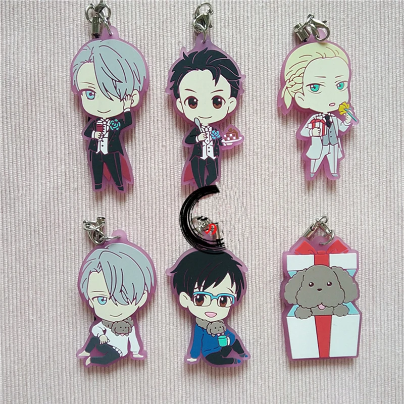 1 шт. аниме брелок Yuri On Ice Victor Plisetsky версия для празднования телефона ремень сумка