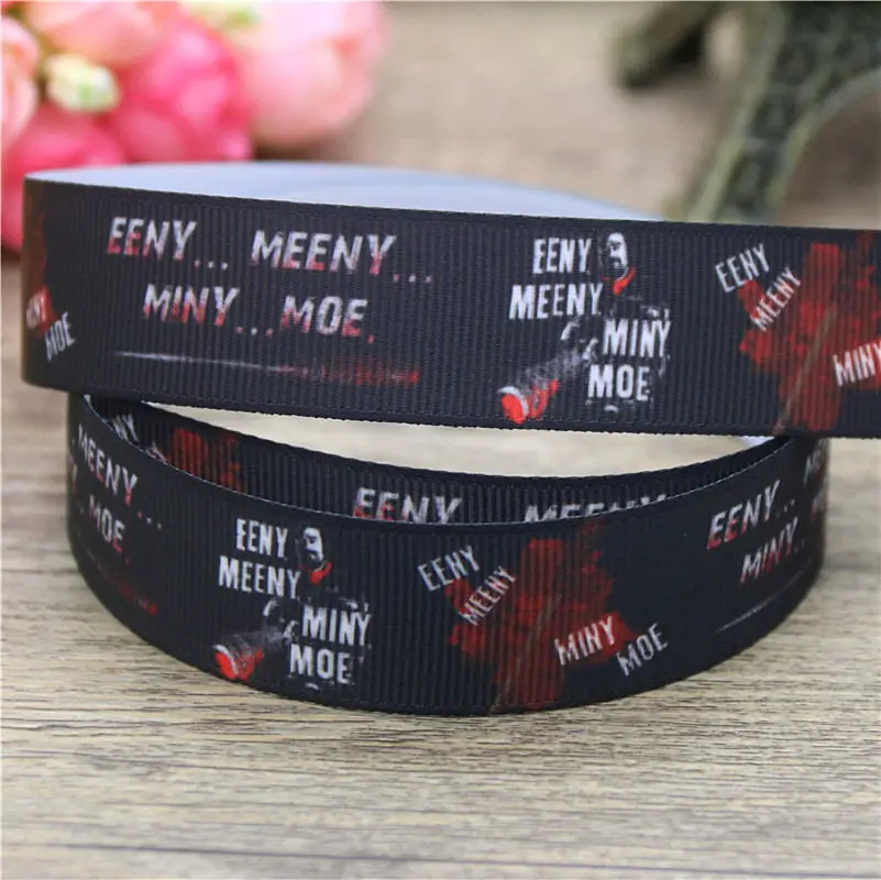 DUWES 50 ярдов Ходячие мертвецы Эни Мэни Минни печатных grosgrain ленточный аксессуар