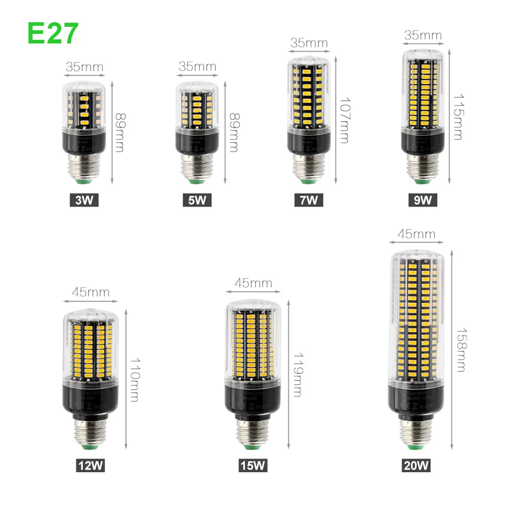 Супер яркая E27 E14 B22 СВЕТОДИОДНАЯ Лампа для кукурузы 3 Вт 5 7 9 12 15 20 без мерцания