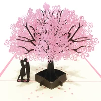 3d pop up cards cherry tree wedding invitations cards valentines day anniversary greeting card greeting postcard gifts card