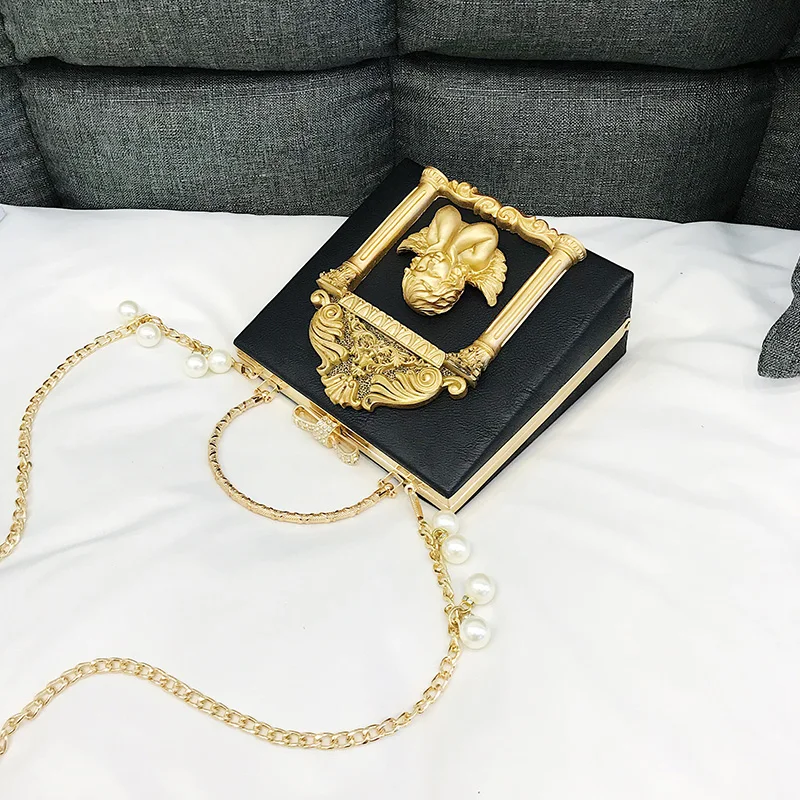 YANXI Angel Relief 3D тисненые цветы женские вечерние сумки на плечо Сумочка с жемчужной цепочкой женские сумки через плечо