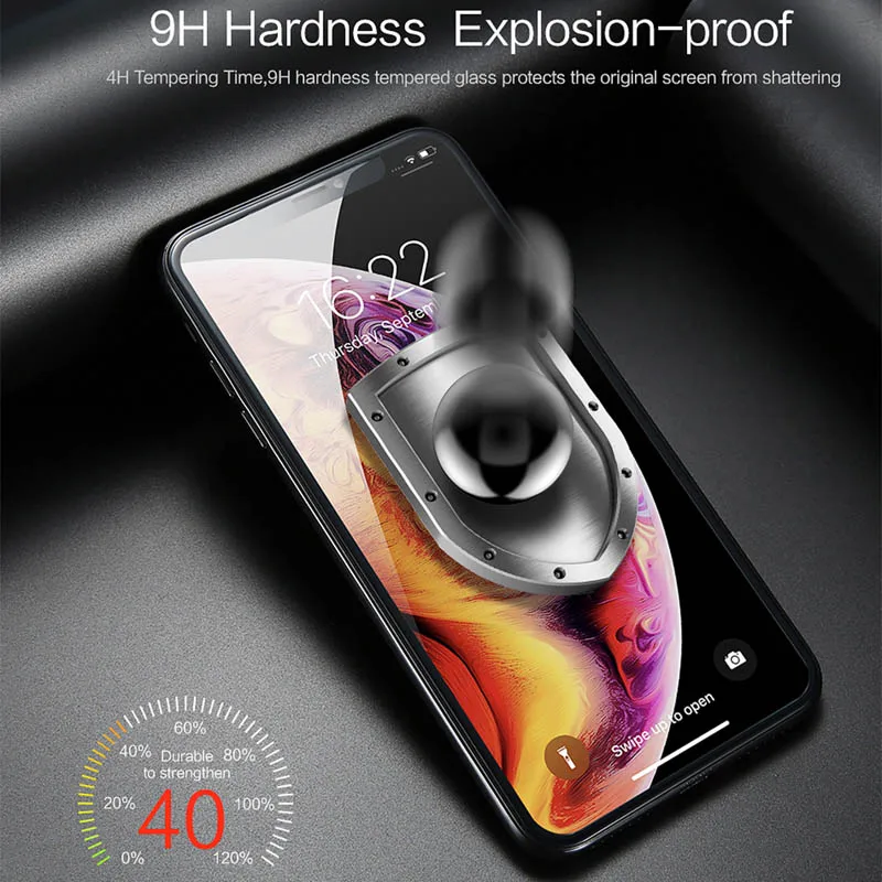 Защитная пленка из закаленного стекла 9D с полным клеем для iPhone 11 Pro Xs Max Xr X 8 7 6 6S Plus