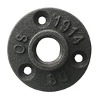 Черные Декоративные фланцы для поластен из ковкого чугуна 12 дюйма 34 дюйма, фитинги для труб из ковкого чугуна, резьбовое отверстие BSP, 5 шт.