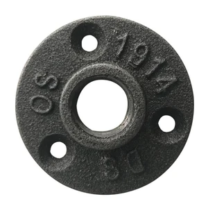 Черные Декоративные фланцы для поластен из ковкого чугуна 12 дюйма 34 дюйма, фитинги для труб из ковкого чугуна, резьбовое отверстие BSP, 5 шт.