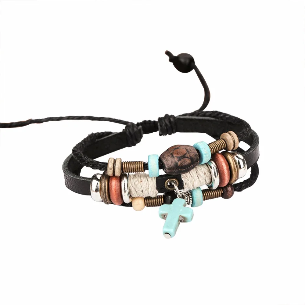 Новое поступление модные ювелирные изделия мужская панк Браслеты Этнические