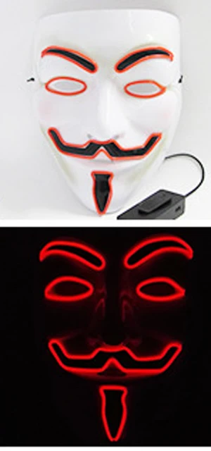 red Светодиодный шлем маска DIY EVA DJ Marshmallow EL Wire cosplay Prop маска для Хэллоуина маска для всего лица для косплея реквизит для Хэллоуина вечерние барные маски - Цвет: red