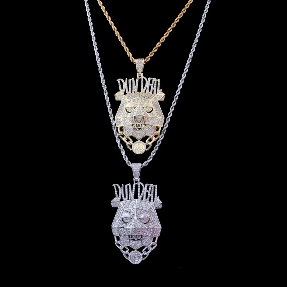 BLING KING Custom Dun Deal ожерелье в стиле хип-хоп с кубическим цирконием, золото, серебро, CZ камень