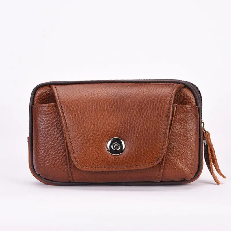 Мужская деловая сумка на пояс из искусственной кожи переносная однотонная