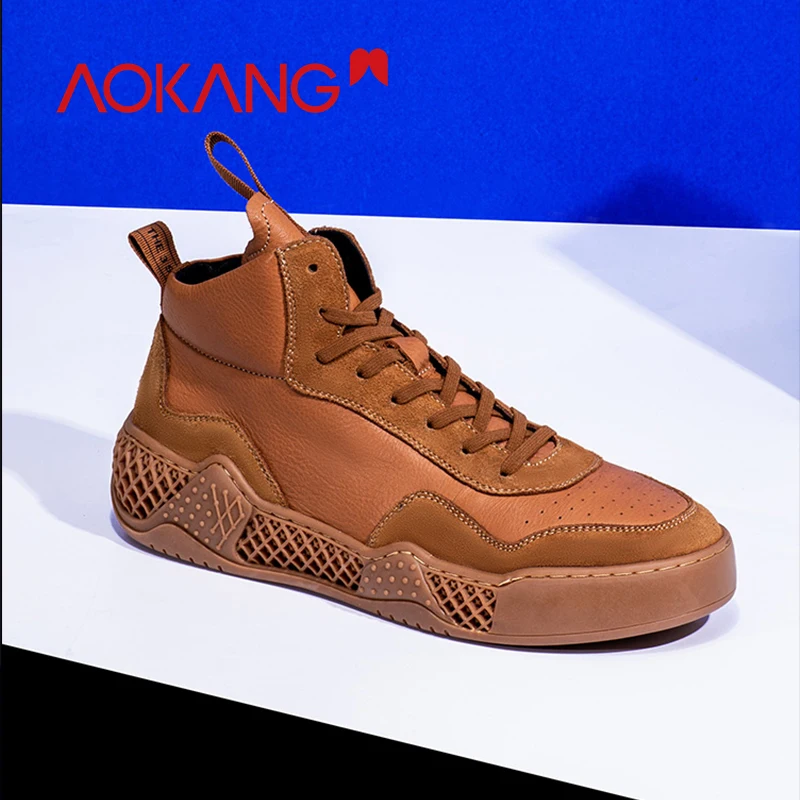 AOKANG/2019 г. летняя повседневная обувь мужская из натуральной кожи дышащая легкая на