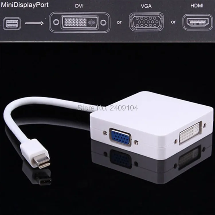 SZAICHGSI 3 в 1 Mini DP DisplayPort для HDMI/DVI/VGA Display Port кабель адаптер Apple MacBook Pro Air mini Для iMac 50