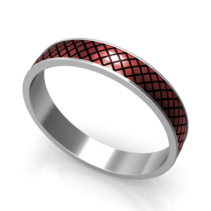 4mm Red Кремо плетение кольца Argent Femme красный/зеленый/голубой/синий/черный эмалированный крест кольцо для женщин Мода рыбья Сеть Заявление палец обручальное кольцо - Цвет основного камня: 4mm Red