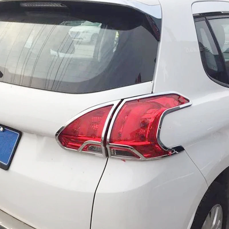 4 шт. хромированные накладки на задсветильник автомобиля для Peugeot 2008 2014 2015 2016