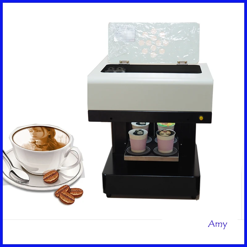 

Four cup selfie coffee printer machine with four color
