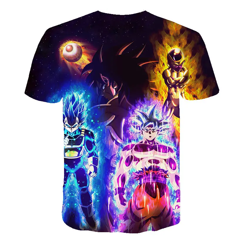 Dragon Ball Z мужские летние футболки с 3D принтом Супер Saiyan Kid Son Goku Black Zamasu Vegeta Jiren