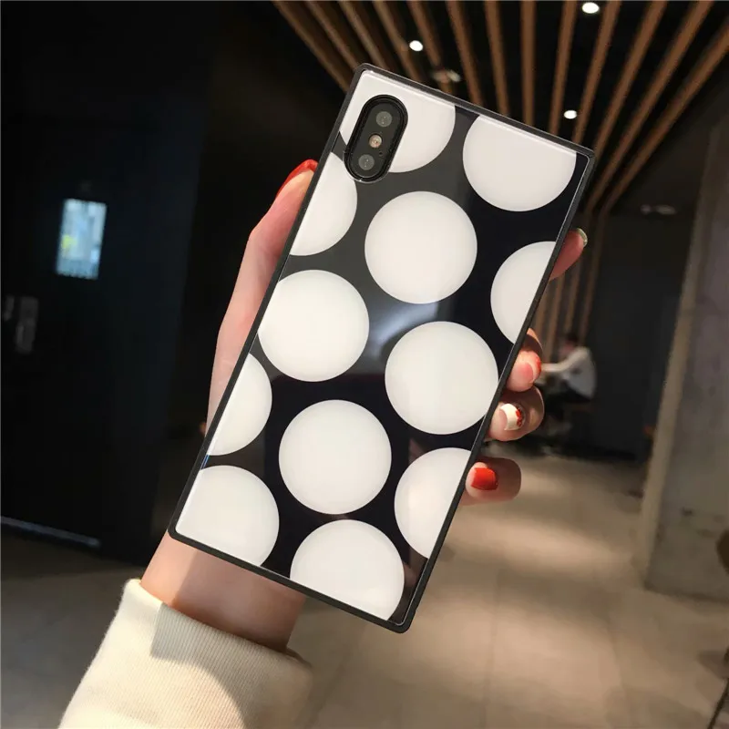 DIS чехол квадратное закаленное стекло для телефона iphone XS MAX XR X 8 7 6 6s plus Стильный