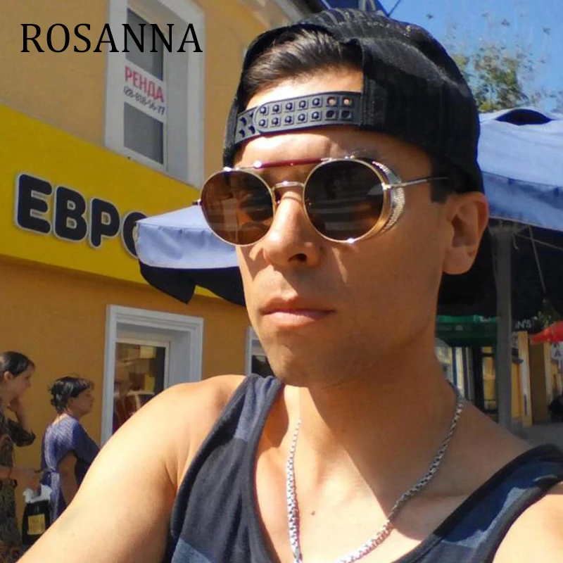 Солнцезащитные очки ROSANNA унисекс круглые металлические в стиле стимпанк для