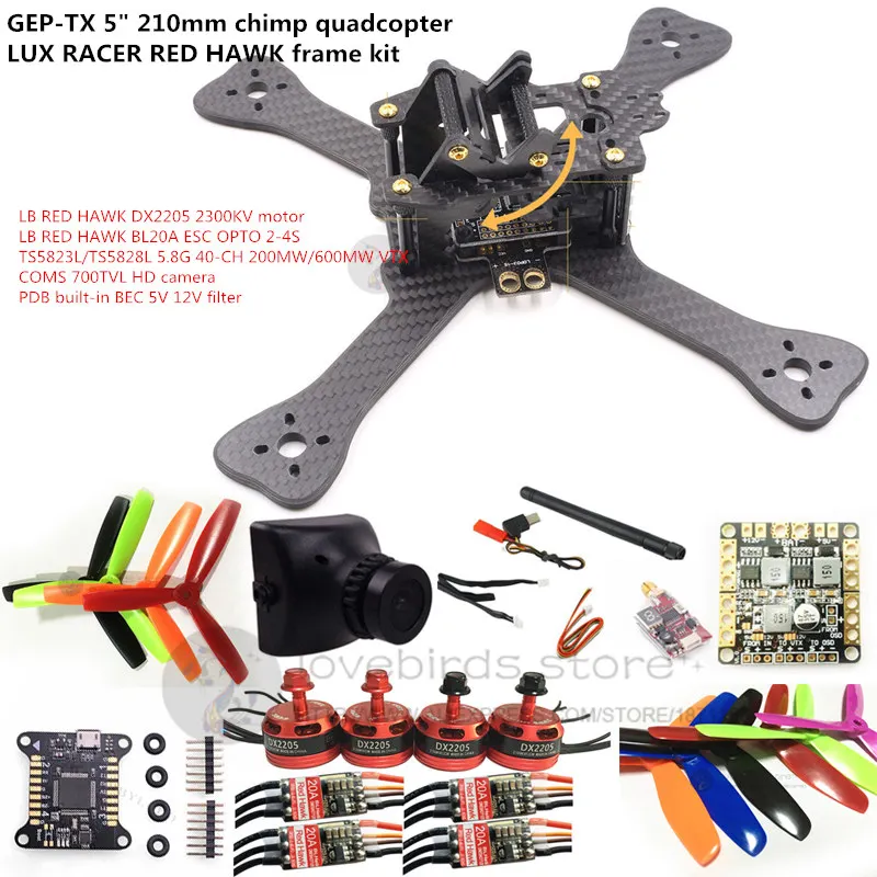 Фото Своими руками fvp Mini Дрон GEPRC GEP-TX 5 "210 мм F4 V3 каркасный комплект Красный Ястреб DX2205 Своими руками fvp Mini Дрон GEPRC GEP-TX 5 "210 мм F4 V3 каркасный комплект Красный Ястреб DX2205