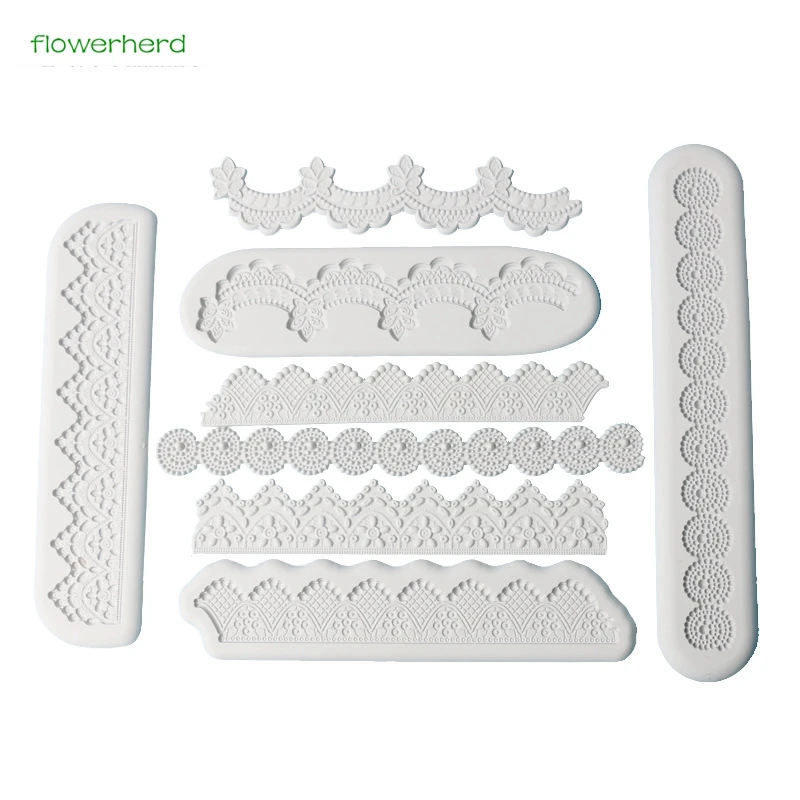 Длинный кружевной отделкой инструменты для украшения торта края силиконовые