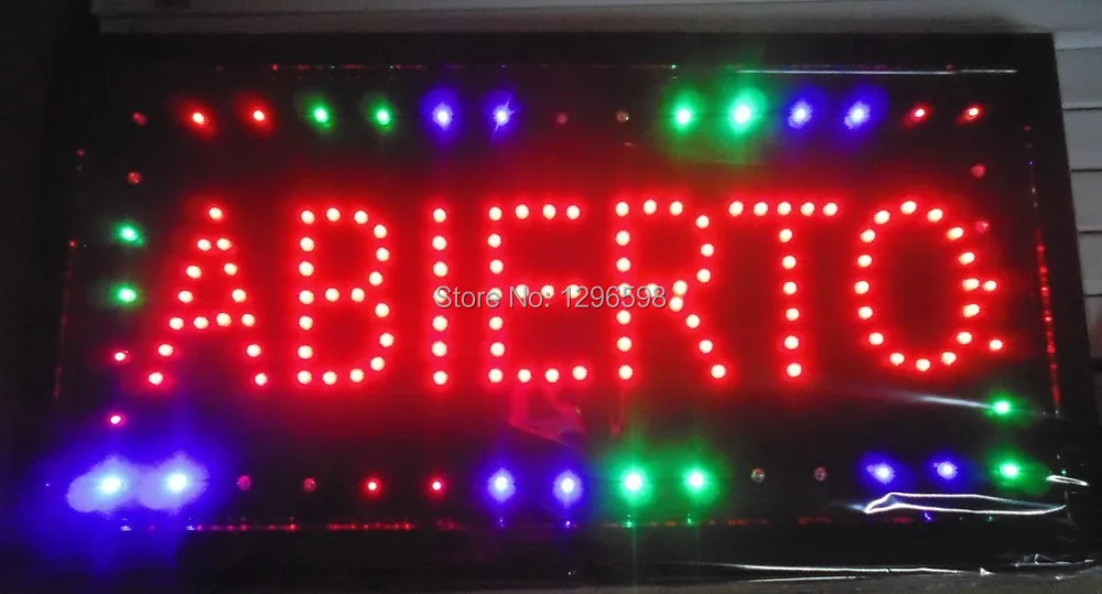 Светодиодный-2017 от производителя с цветными краями и открытым знаком 10x19 дюймов