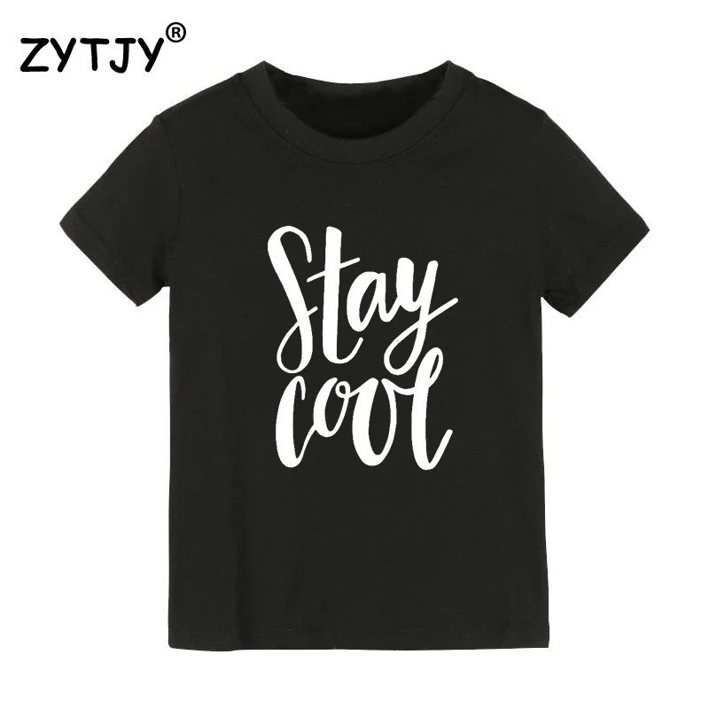 Stay Cool/Детская футболка с буквенным принтом Футболка для мальчиков и девочек